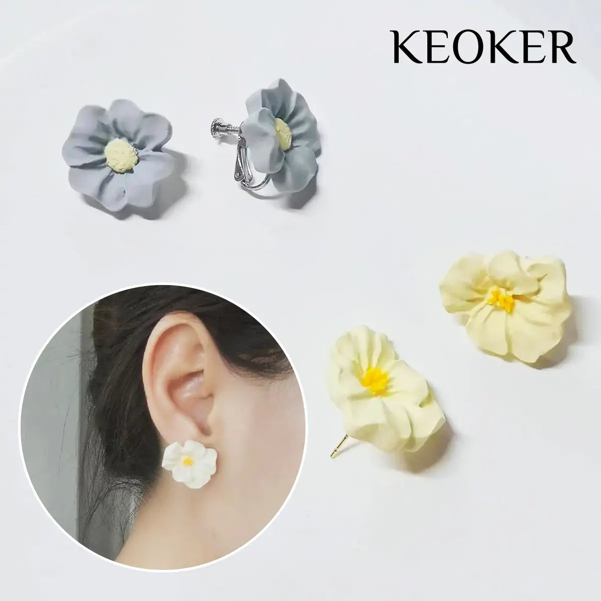 KEOKER Flower Polymer Clay Molds(Medium Flower)