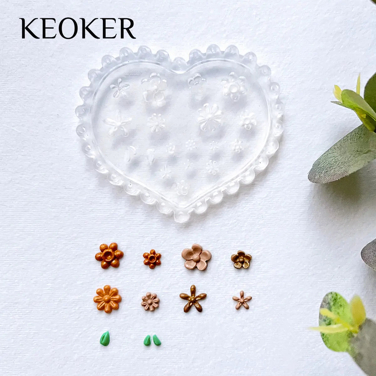 KEOKER Mini Flower Polymer Clay Molds(12 Pcs)