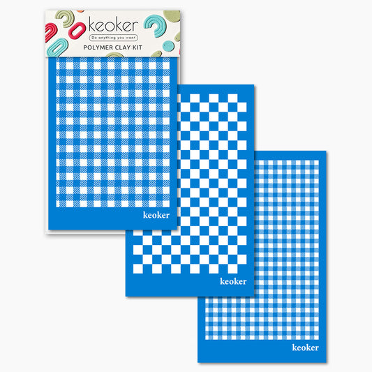 KEOKER Buffalo Plaid Silk Screen for Polymer Clay(3PCS)