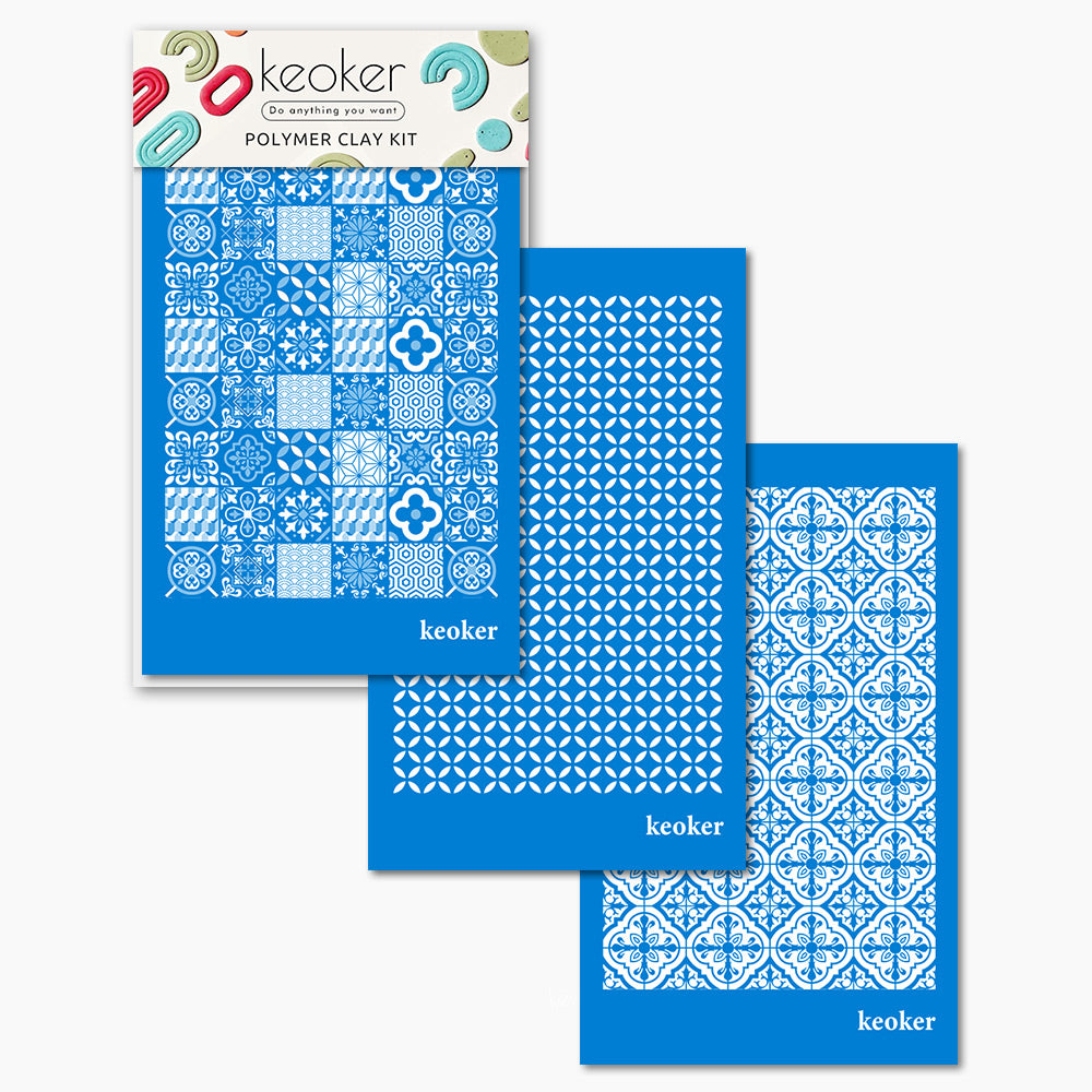 KEOKER Tile Silk Screen for Polymer Clay(3PCS)