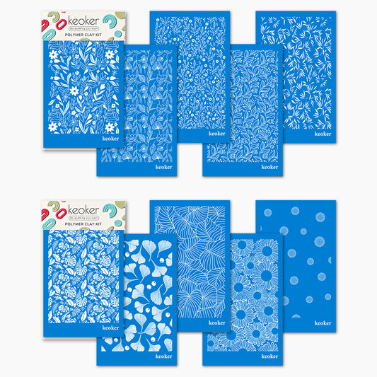 KEOKER Floral Silk Screen Stencils for Polymer Clay(10 PCS)