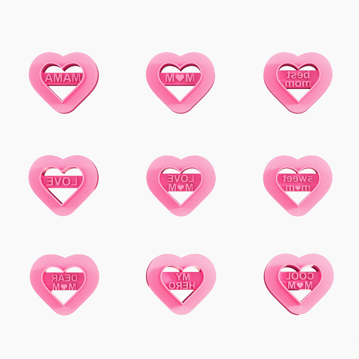 KEOKER Mom Heart Polymer Clay Cutters(9 Shapes)