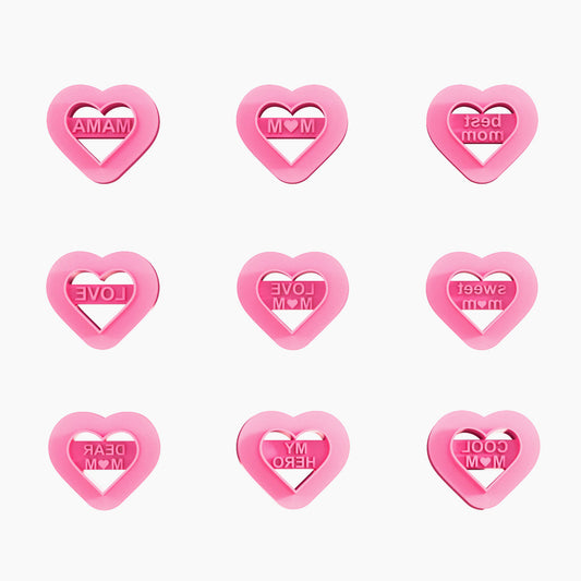 KEOKER Mom Heart Polymer Clay Cutters(9 Shapes)